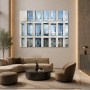 Modernes Wandbild oder Acrylbild mit klarer Fassadenarchitektur