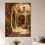 Mediterraner Innenhof als Wandbild oder Kunstdruck mit warmem Licht