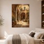Mediterraner Innenhof als Wandbild oder Kunstdruck mit warmem Licht