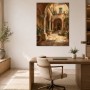 Mediterraner Innenhof als Wandbild oder Kunstdruck mit warmem Licht