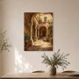 Mediterraner Innenhof als Wandbild oder Kunstdruck mit warmem Licht