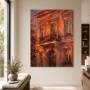 Warmes Stadthaus als Wandbild oder Kunstdruck mit architektonischem Charme