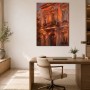 Warmes Stadthaus als Wandbild oder Kunstdruck mit architektonischem Charme