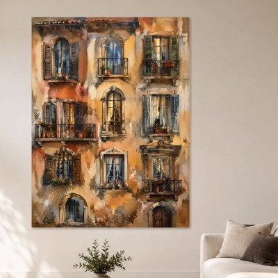 Mediterrane Fassade als Wandbild oder Kunstdruck
