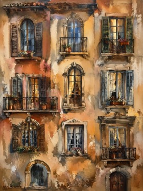Mediterrane Fassade als Wandbild oder Kunstdruck Mediterrane Fassade als Wandbild oder Kunstdruck