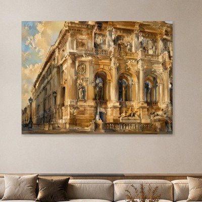 Barocke Architektur als Wandbild oder Kunstdruck mit goldenem Licht