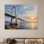 Brücke im Abendlicht, Leinwand oder Acrylbild für moderne Räume
