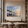 Brücke im Abendlicht, Leinwand oder Acrylbild für moderne Räume
