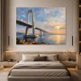 Brücke im Abendlicht, Leinwand oder Acrylbild für moderne Räume