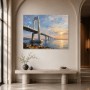 Brücke im Abendlicht, Leinwand oder Acrylbild für moderne Räume