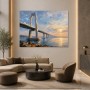 Brücke im Abendlicht, Leinwand oder Acrylbild für moderne Räume