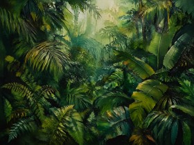 Tropische Blattlandschaft als Leinwand oder Poster