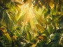 Tropische Blätter im Licht als Wandbild oder Leinwand