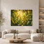 Tropische Blätter im Licht als Wandbild oder Leinwand
