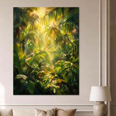 Tropisches Licht im Dschungel, Leinwandbild oder Kunstdruck