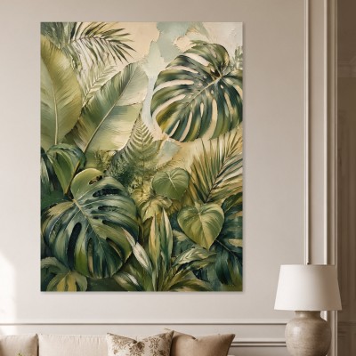 Tropisches Blattspiel als Wandbild oder Kunstdruck