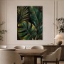 Exotische Blattkomposition als Leinwand oder Poster mit goldenen Akzenten
