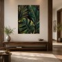 Exotische Blattkomposition als Leinwand oder Poster mit goldenen Akzenten