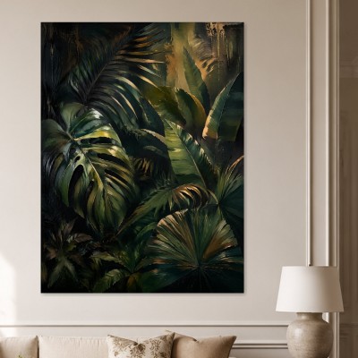 Tropische Blätterlandschaft als Leinwand oder Kunstdruck