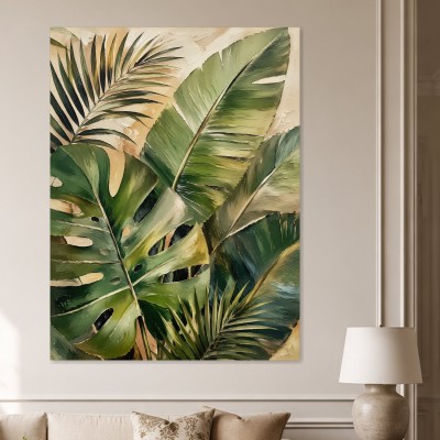 Tropische Blattstruktur als Leinwand oder Acrylbild