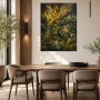Tropische Blätter als Wandbild oder Kunstdruck mit goldenen Akzenten