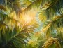 Tropische Palmblätter als Wandbild oder Leinwandbild mit sonniger Leichtigkeit