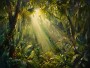 Tropischer Wald im Licht, Leinwand oder Kunstdruck