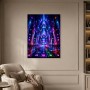 Neonprächtige Fantasy-Architektur als Wandbild oder Acrylbild