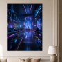 Futuristischer Raum mit Neonlicht als Acrylbild oder Wandbild