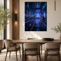 Futuristischer Raum mit Neonlicht als Acrylbild oder Wandbild