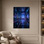 Futuristischer Raum mit Neonlicht als Acrylbild oder Wandbild