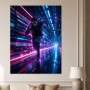 Dynamischer Läufer im Neon-Tunnel, Modernes Wandbild oder Fine Art Print