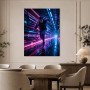 Dynamischer Läufer im Neon-Tunnel, Modernes Wandbild oder Fine Art Print