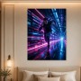 Dynamischer Läufer im Neon-Tunnel, Modernes Wandbild oder Fine Art Print