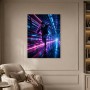Dynamischer Läufer im Neon-Tunnel, Modernes Wandbild oder Fine Art Print
