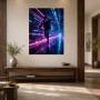 Dynamischer Läufer im Neon-Tunnel, Modernes Wandbild oder Fine Art Print