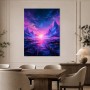 Fantasy Landschaft als Leinwand oder Poster in leuchtendem Neonlicht