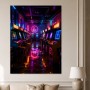 Neon Arcade Gang, Modernes Wandbild oder Acrylbild in Cyberpunk-Optik