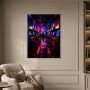Neon Arcade Gang, Modernes Wandbild oder Acrylbild in Cyberpunk-Optik