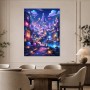 Magische Fantasy-Stadt bei Nacht, Poster oder Leinwand für Wohnräume