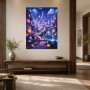 Magische Fantasy-Stadt bei Nacht, Poster oder Leinwand für Wohnräume