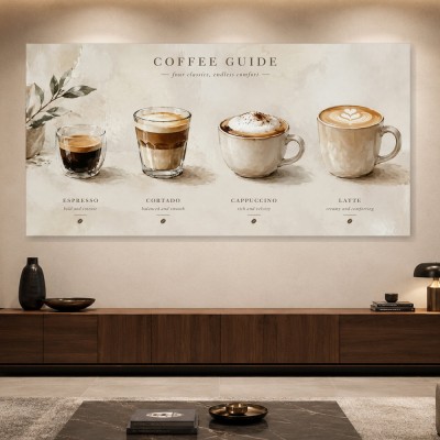 Coffee Guide als Poster oder Fine Art Print für stilvolle Küchen