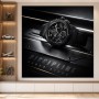 Luxuriöse Uhr in Schwarz als Acrylbild oder Fine Art Print