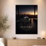 Elegante Uhr bei Sonnenuntergang, Leinwand oder Poster mit Skyline