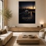 Elegante Uhr bei Sonnenuntergang, Leinwand oder Poster mit Skyline