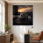 Luxuriöses Uhrenmotiv als Poster oder Acrylbild mit Skyline bei Sonnenaufgang
