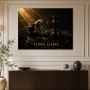 Luxuriöses Wandbild oder Fine Art Print mit Uhr und Schachfigur