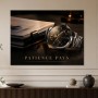Uhr und Aktenstapel als Designer Wandbild oder Fine Art Print