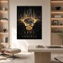Luxuriöses Wandbild mit Golduhr, Acrylbild oder Leinwand