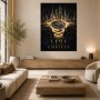 Luxuriöses Wandbild mit Golduhr, Acrylbild oder Leinwand